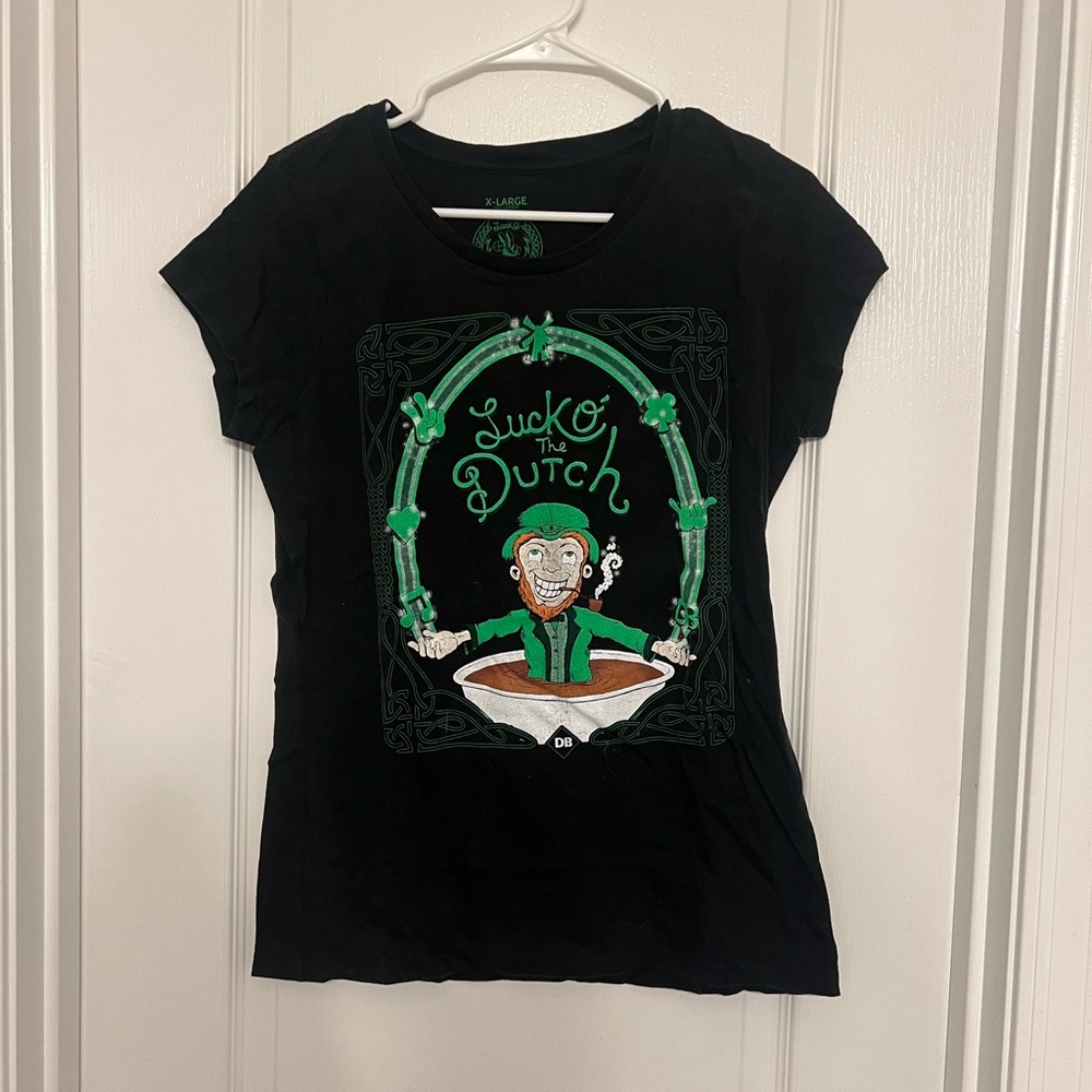 Dutch Bros “Luck of the Dutch” fitted black tee!